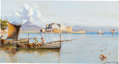 Fishermen in the Gulf of Naples, Vesuvius in the Background